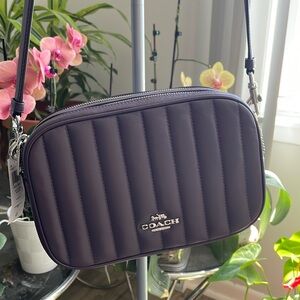 Coach Jes Crossbody With Linear Quilting In Amethyst Nappa leather